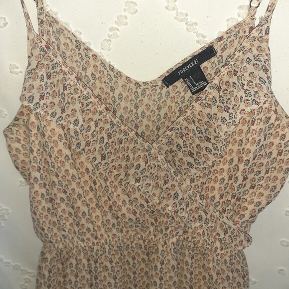 FOREVER 21 DRESS SPAGHETTI STRAP FLORAL BOHO EMPIRE WAIST SUNDRESS-WOMENS SIZE S - Picture 2 of 3